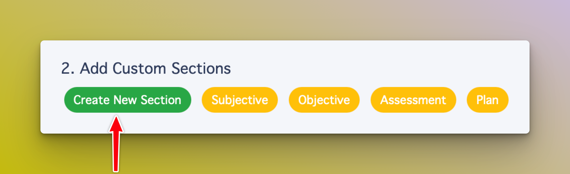 Create Custom Note Step 2
