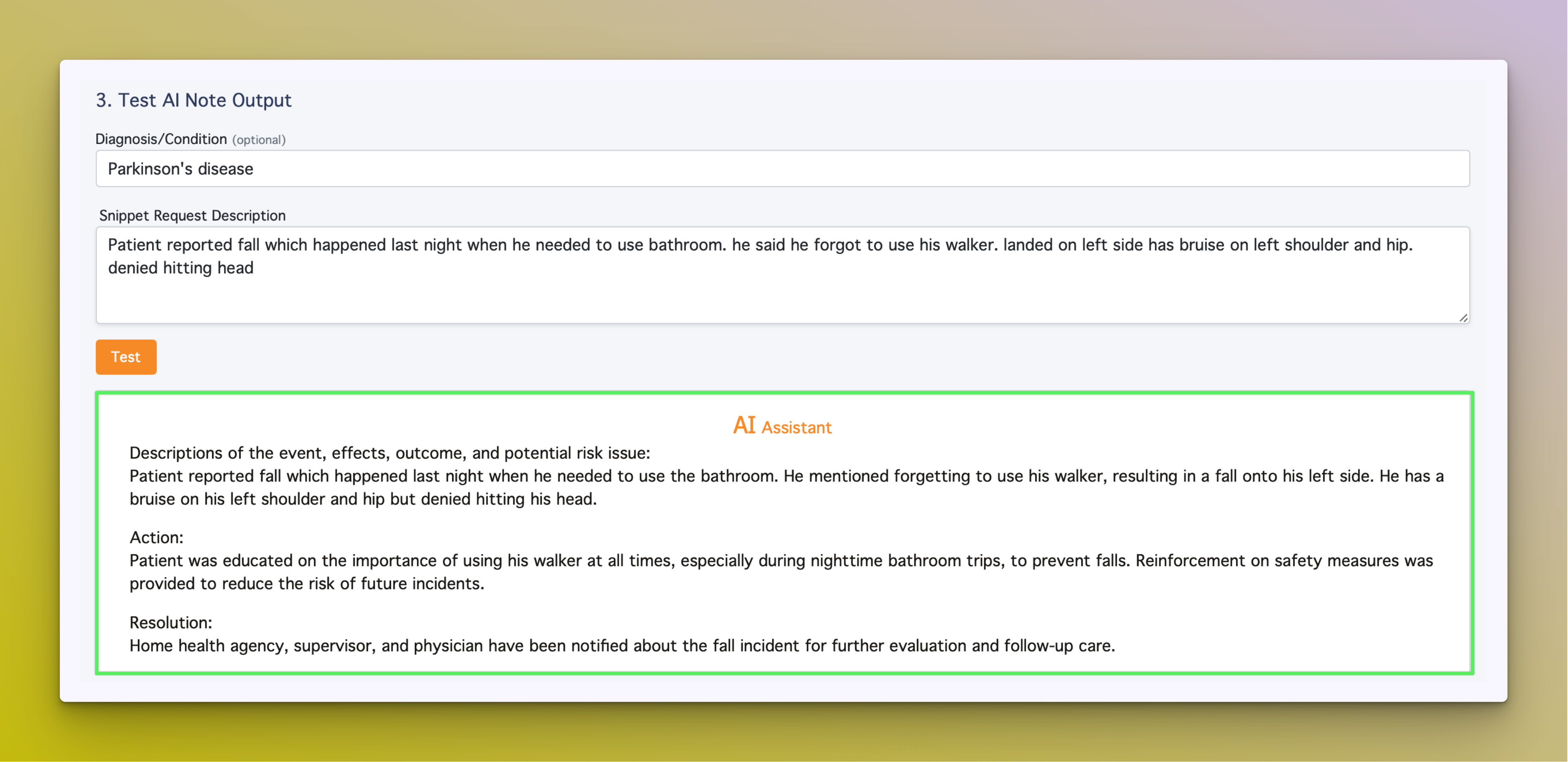 Testing Custom Note