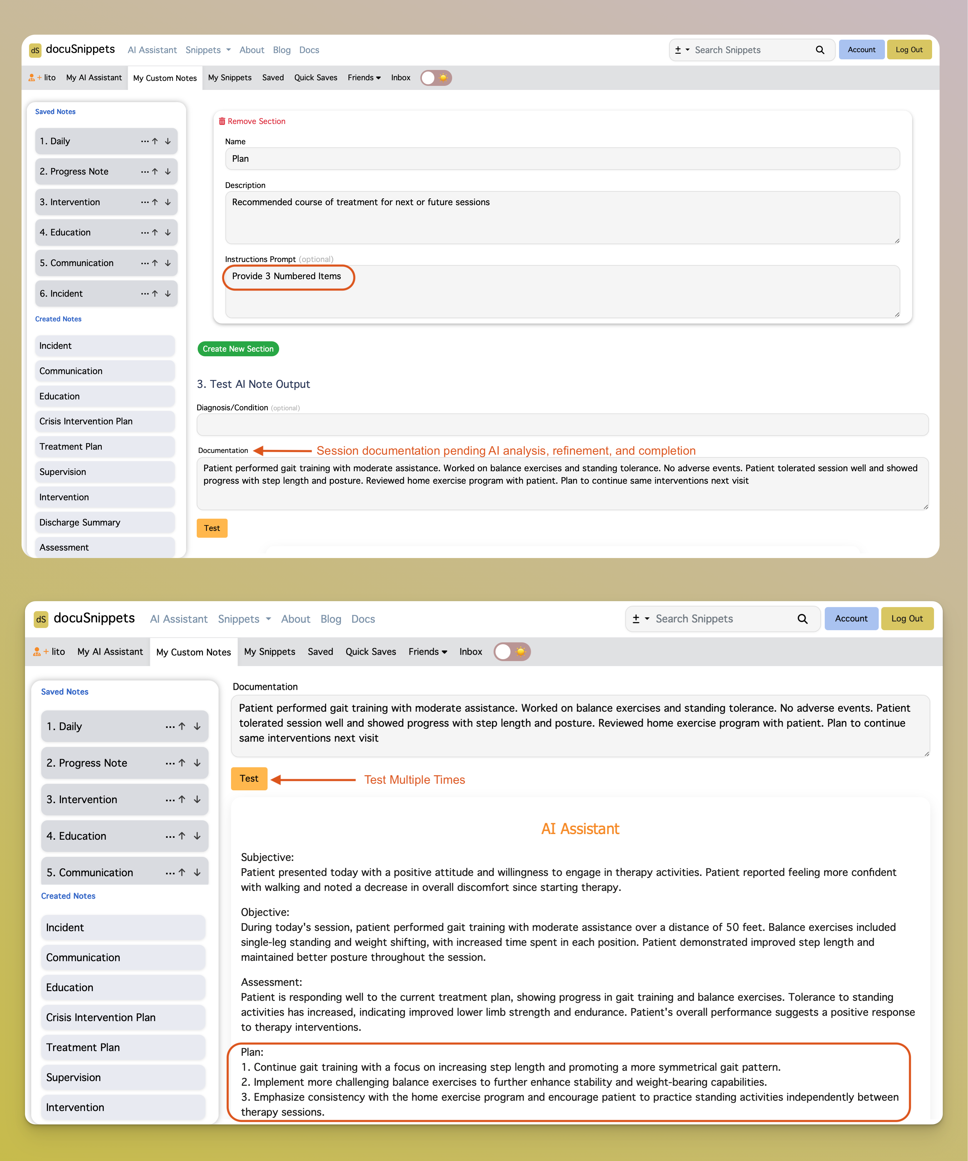 Test Custom Note Example 1
