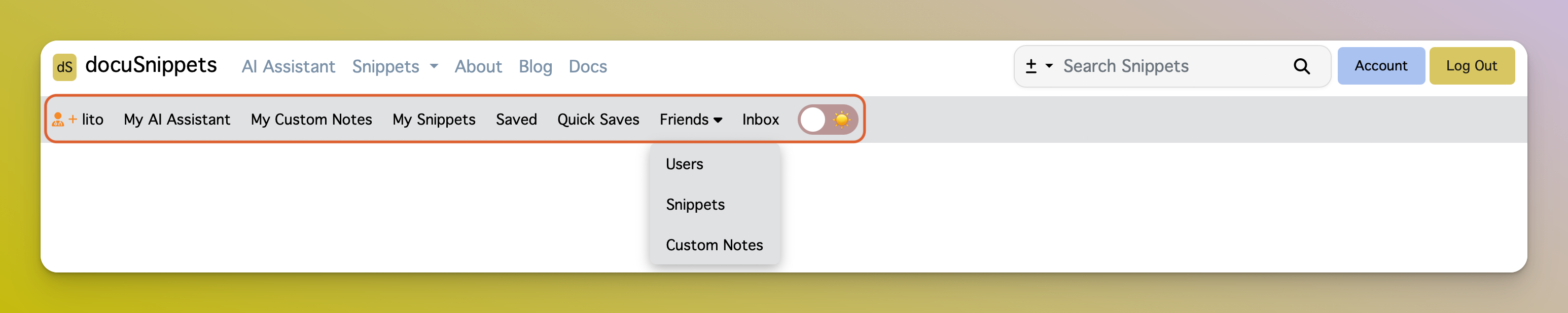 Account Tabs